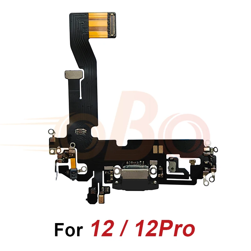 Ladeanschluss-Flexkabel für iPhone 11, 12, 13 Pro Max, Mini, Schwarz, Weiß, USB-Ladegerät, Dock-Anschluss mit Mikrofon-Reparatur (1 Stück)