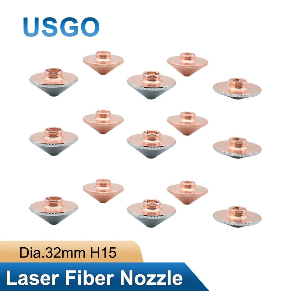 USGO Fiber Laser Nozzle Single Double Layer Dia 32mm H15 0.8-6.0mm for CNC Laser Cutting Machine Parts