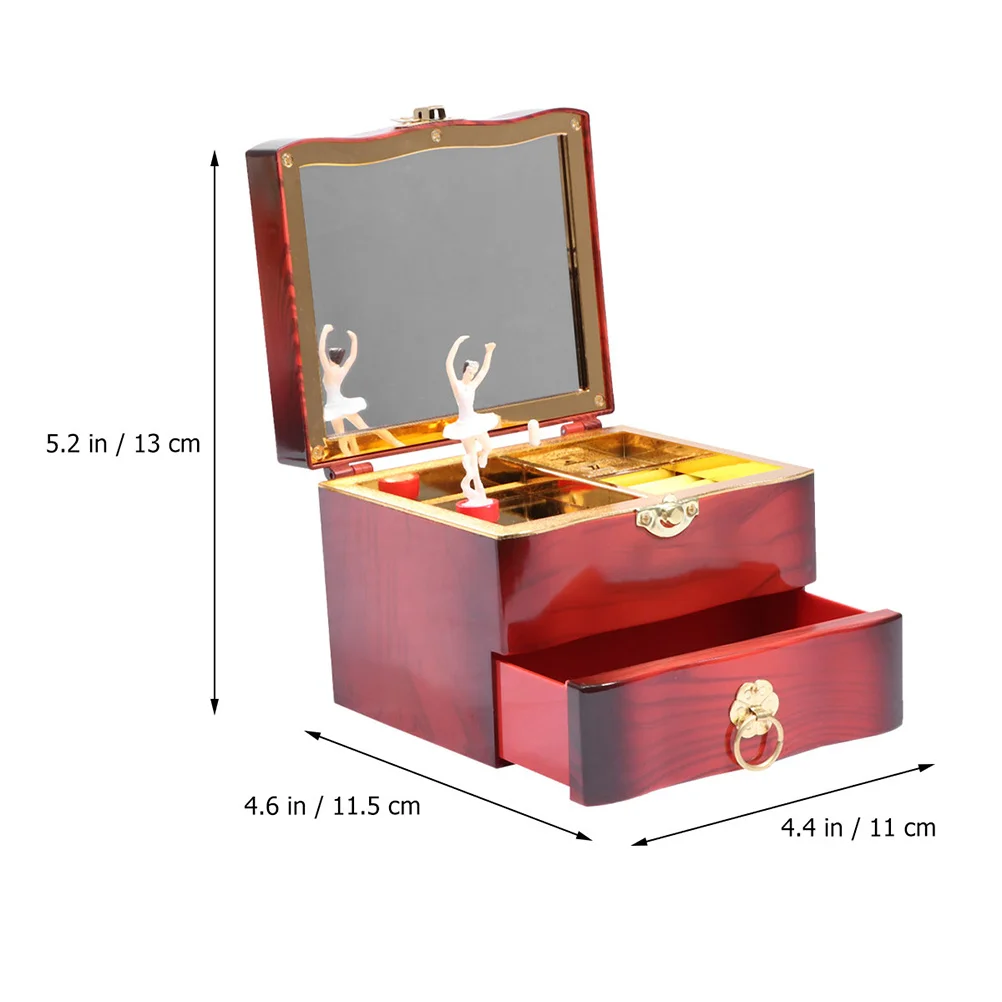 Delicate Red Creative Music Jewelry Box Storage Container Perfect Gift for Friends Family Music Jewelry Storage Box