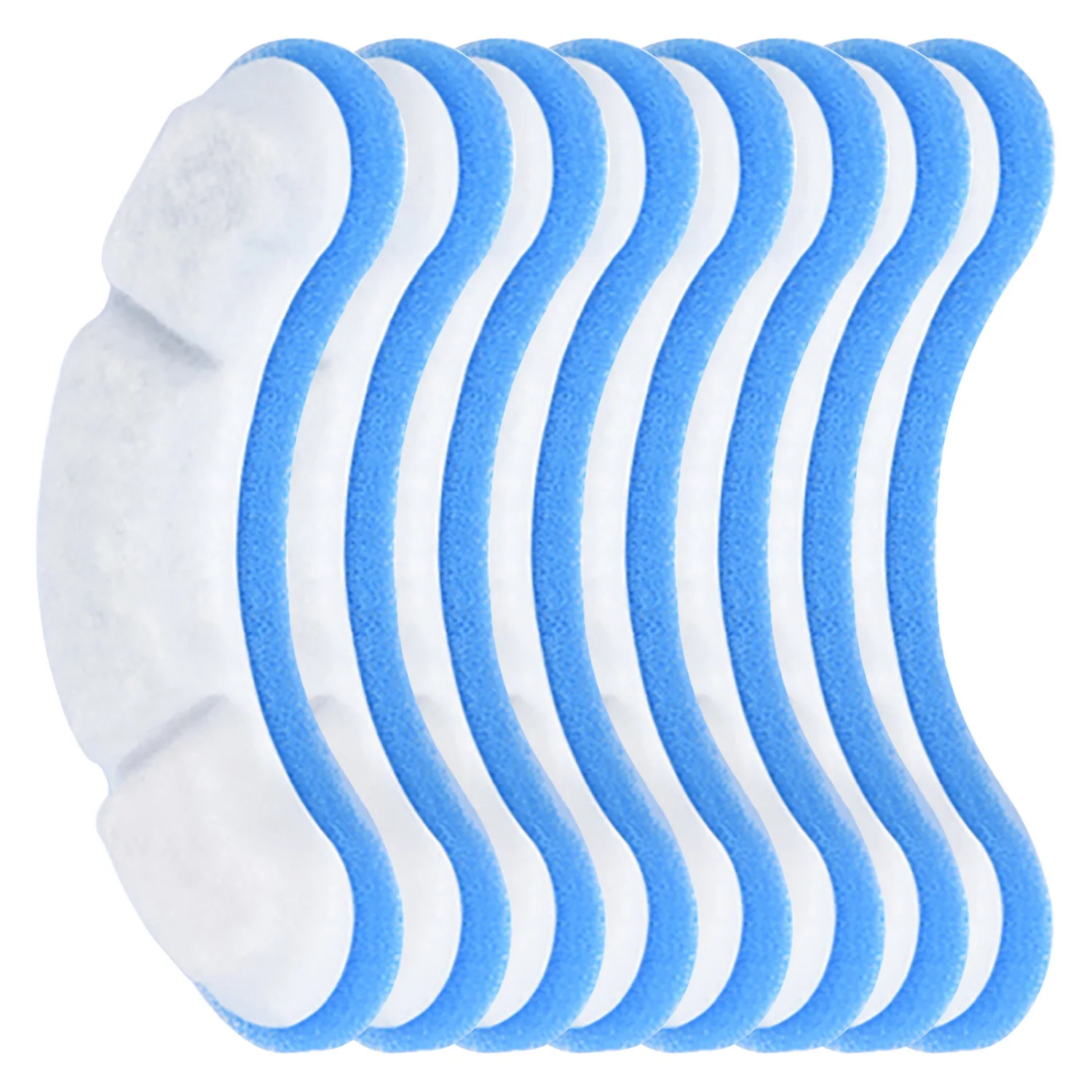 8pcs White 12*2.7*2cm Cotton+Activated Carbon+Non-woven Fabric+Resin Replacement Filter for 61OZ/1.8L Transparent Cat Water