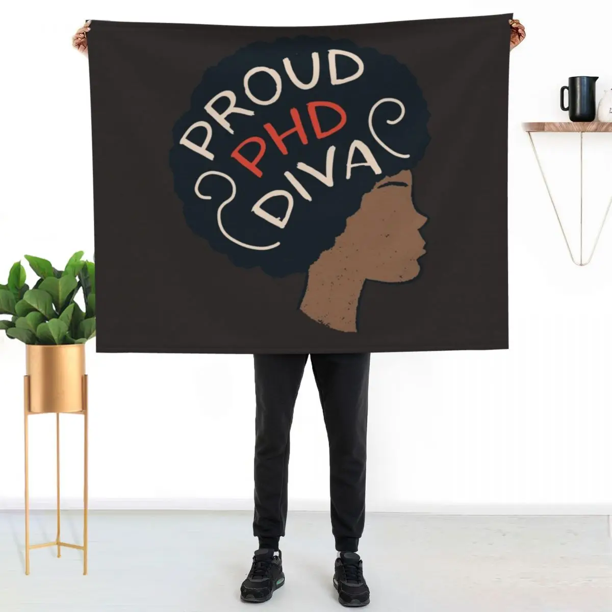 Proud PhD Graduation Art For Afro Doctorate Degree Throw Blanket Blankets For Sofas for sofa Plaid manga Loose Blankets