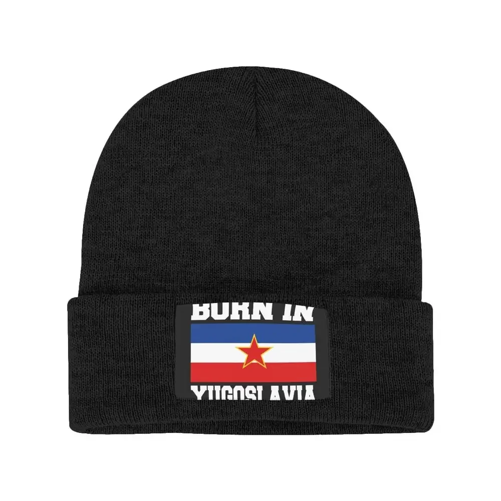 Born In Yugoslavia Jugoslavija Yugonostalgic Made In Flag Knitted Beanie Hat Beanies Cap Unique All-Match