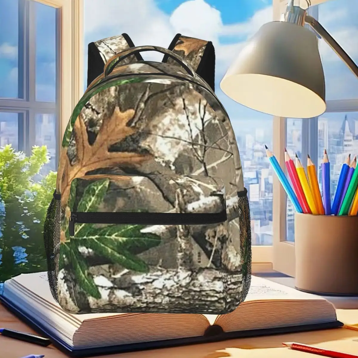 Camouflage Real Tree Realtree Hunter Camo Pattern Backpack Student BookBag Children School Bag Computer Shoulder Bags Men Women