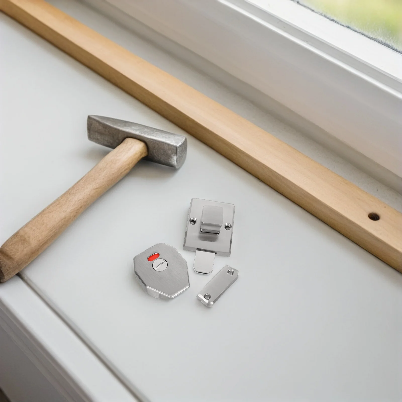 

Toilet Locks Stainless Steel Bolt Door Bathroom Partition Commercial Latch Lockable Public Restroom