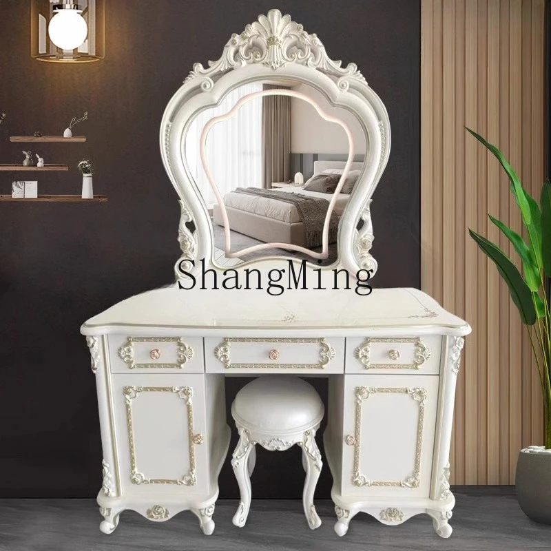 

SM new dresser bedroom new small apartment mini modern makeup table solid wood cabinet