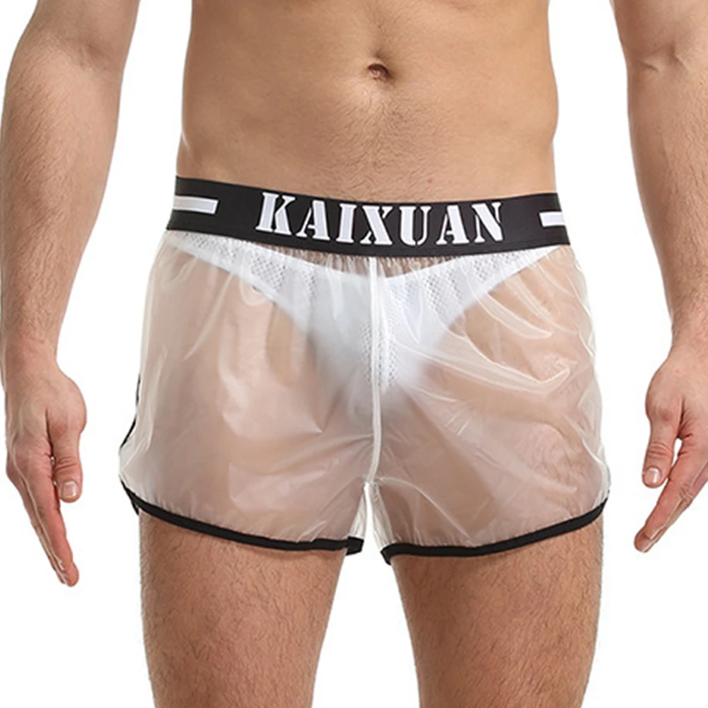 1 قطعة الرجال مثير شفافة PVC السراويل مرونة الخصر صالات رياضية اللياقة البدنية الشاطئ جذوع الملاكم الملابس الداخلية رجل (لا ملخصات) #6