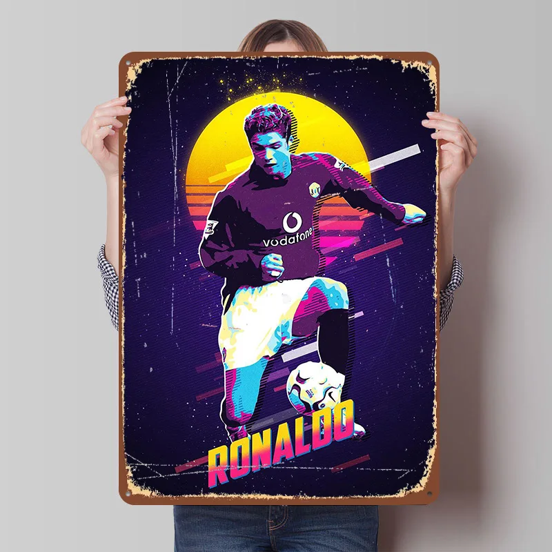 Ronaldo Poster Customized Vintage Metal Signs Wall Art Retro Tin Plaque for Mancave Garage Decoration Room Home Decorations At