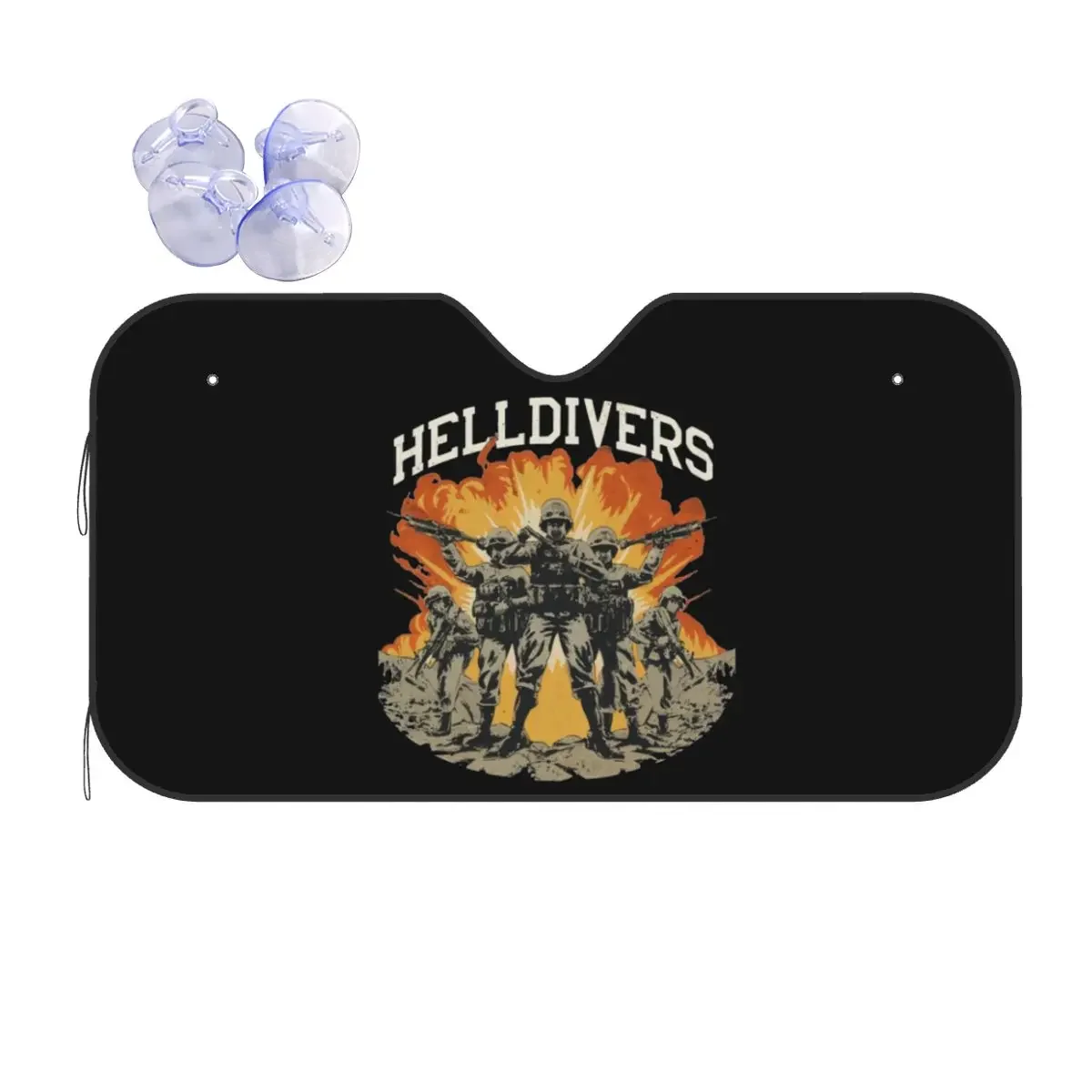 Helldivers Sunshade Windscreen Shooting Game Polyester Cover Front Block Window 76x140cm Car Sunshade Solar Protect