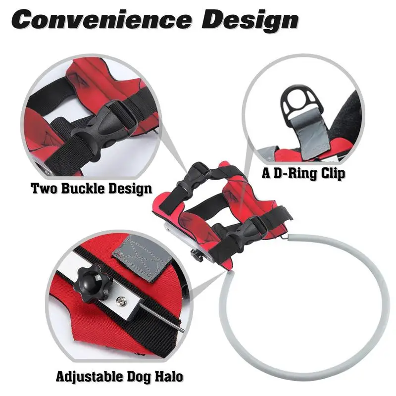 Blind Dog Harness Guiding Device Pet Anti Collision Ring | Halo Harness for Blind Dogs Cats Collar Vest Blind Pets Accessories