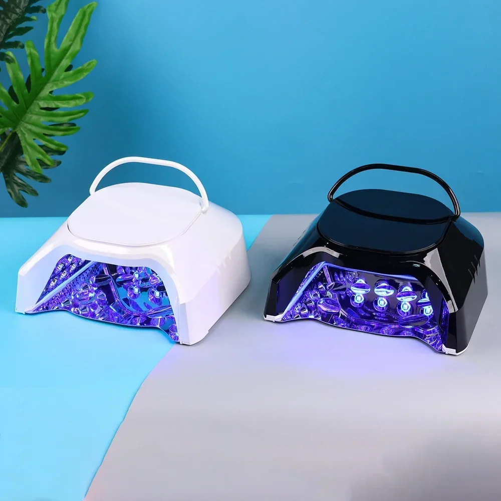 Profissional avançado único espelho-acabamento interior dupla luz lâmpada do prego recarregável portátil 86w led uv máquina da lâmpada do prego