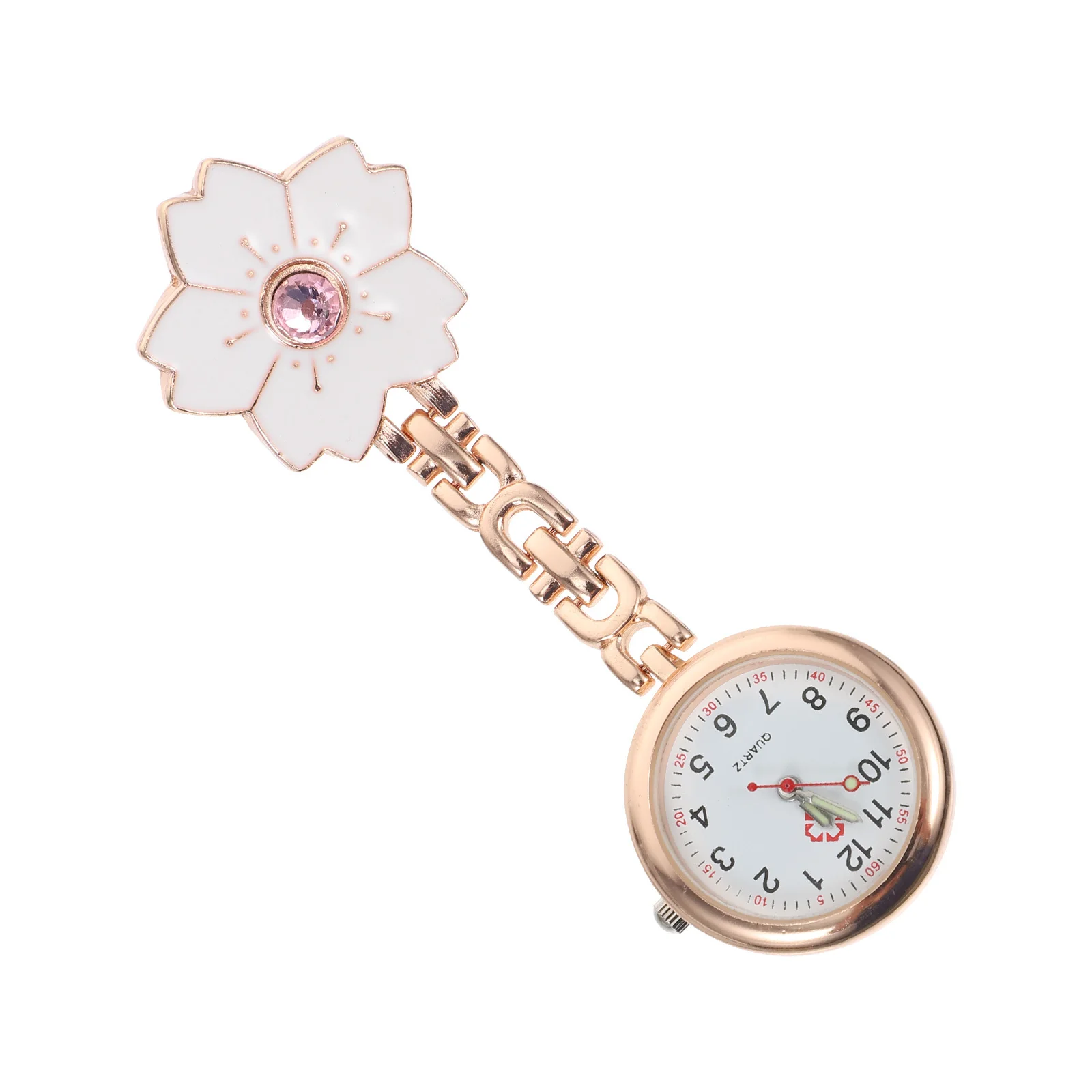 

1Pcs Medical Pocket Watch Nurse Hanging Watch with Creative Flower Shape Clip-on Fashion Chest Timepiece for Clothing Accessory