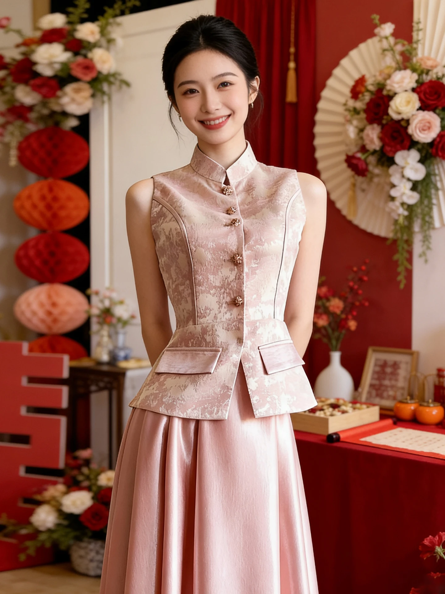 

Chinese Style Engagement Dress Set Pink New 2026 Wedding Gown Return Home Ceremony Qipao Long Evening Gown for Women