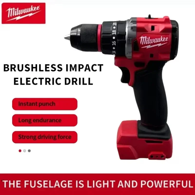 Milwaukee 10mm Brushless Electric Drill Electric Car Truck Repair Screwdriver Impact Drill Fit Uses 18V Battery Power Tool