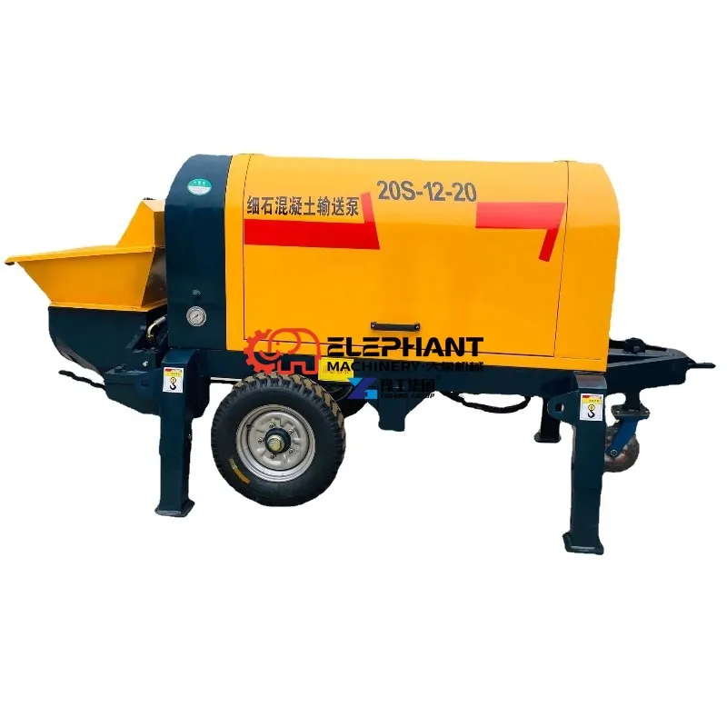 Portable Diesel Inclined Bucket Concrete Transfer Pump, Efficient Cement Transport Device for Rural and Small Construction