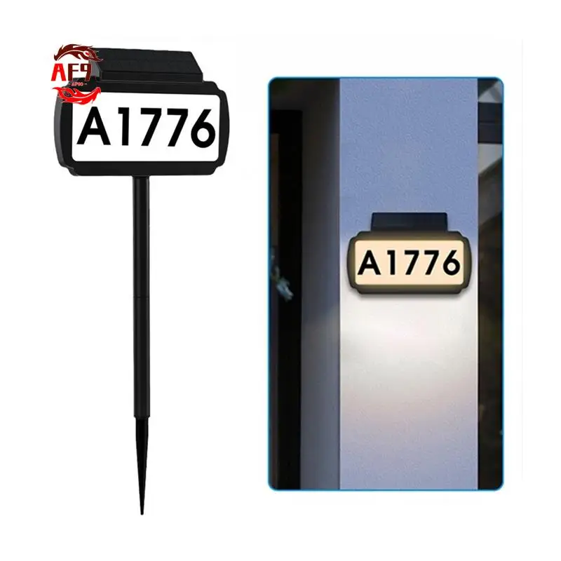 

AF90-Solar House Number Light House Address Digital Illuminated Ground Plug Sign House Light For Home Garden Door