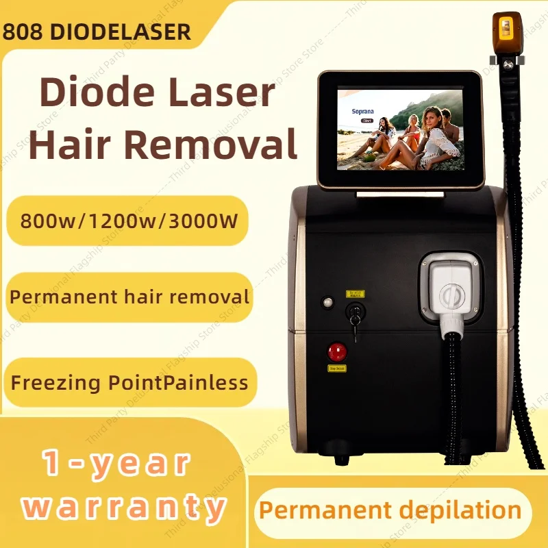 

3000W Face 808nm Diode Laser Hair Removal Machine Alexandrit Permanent Painless Physical Underarm Body Care Depilation Equipment
