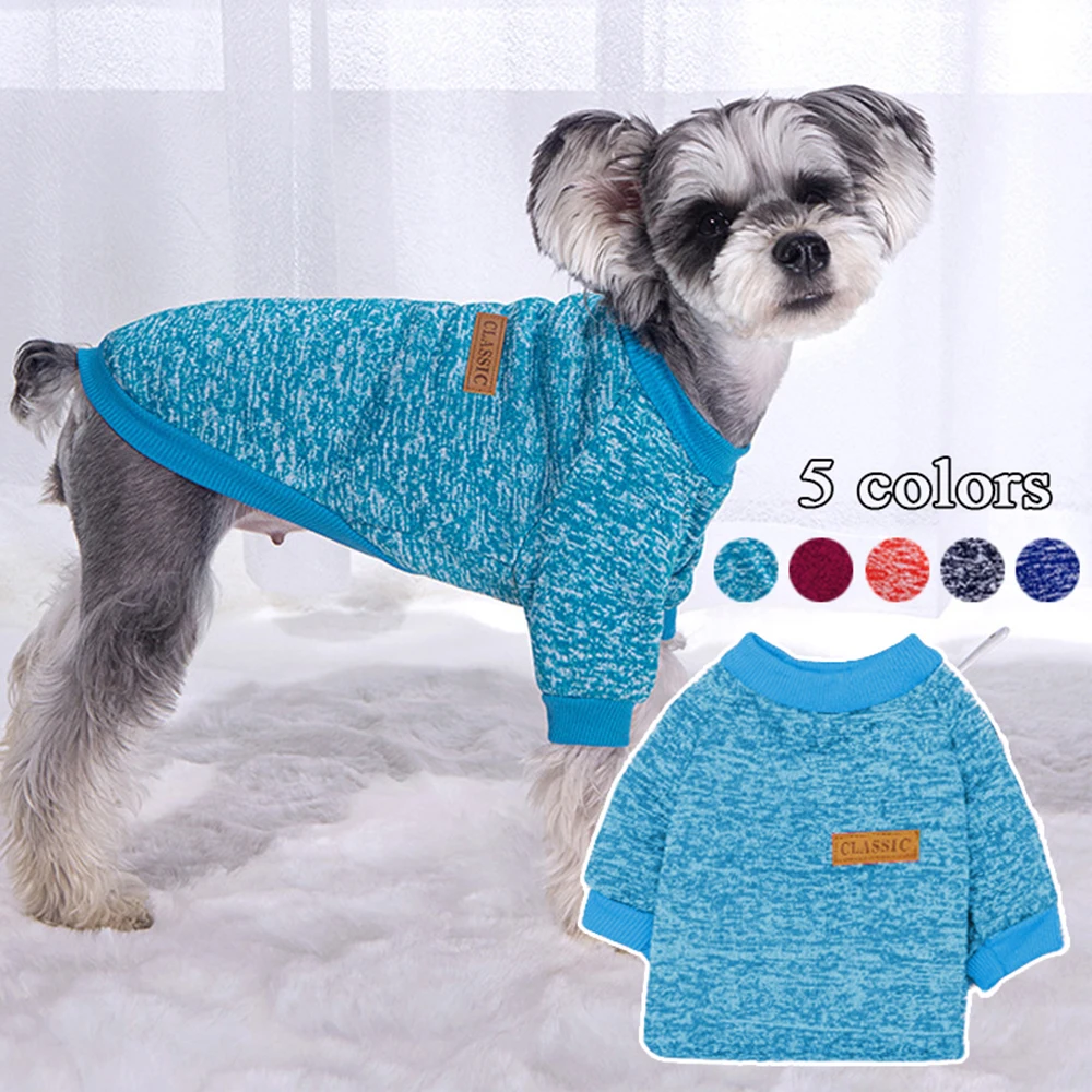 Pet Clothes Antumn Winter Sweater For Small Medium Dogs Thin Velvet Puppy Cat Hoodies Round Neck Pug Chihuahua Coat Pet Supplies