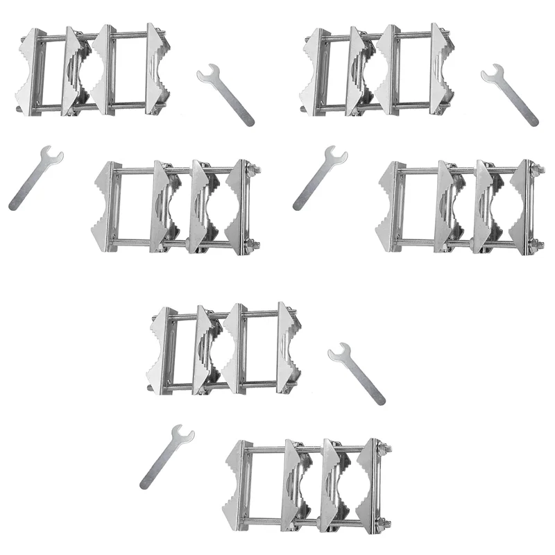 6-teilige Doppelantennen-Mastklemme, V-Backenblock mit Schrauben, Mast-zu-Mast-Klemme, Terrassenschirmhalter, robuste Stange zu Stange – BCDW