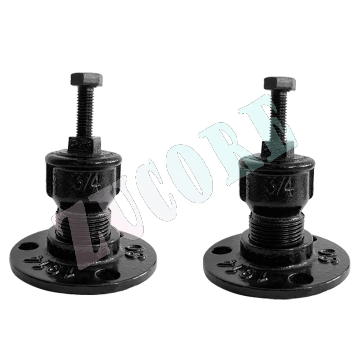 AA98 두꺼운 철관 수도관 계단 산업용 고정 브래킷 계단 난간 벽 지지대 고정 장치 2개