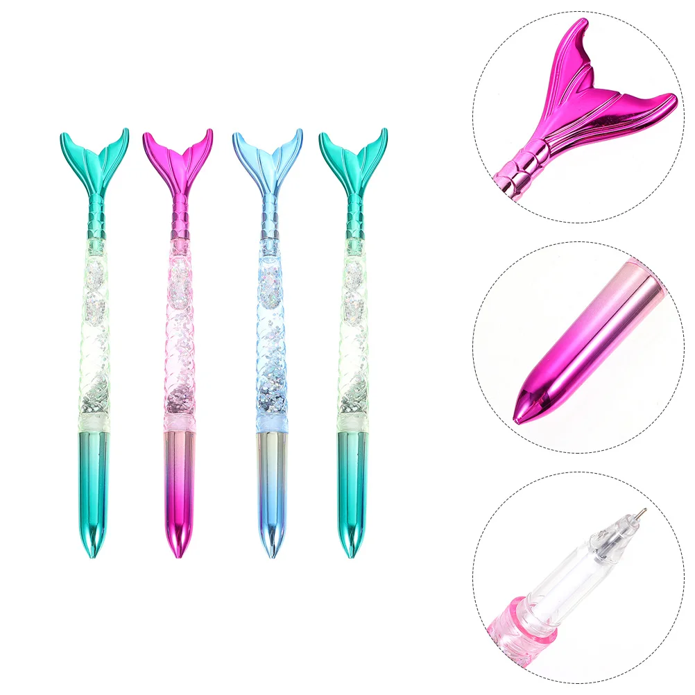 

Mermaid Ballpoint Pens 0 5mm Black Gel 1 0mm Blue Plastic Lovely Design Kids Students Writing Drawing Marking Cards