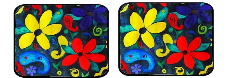 Retro Floral Art Car Mats front and rear from my original design