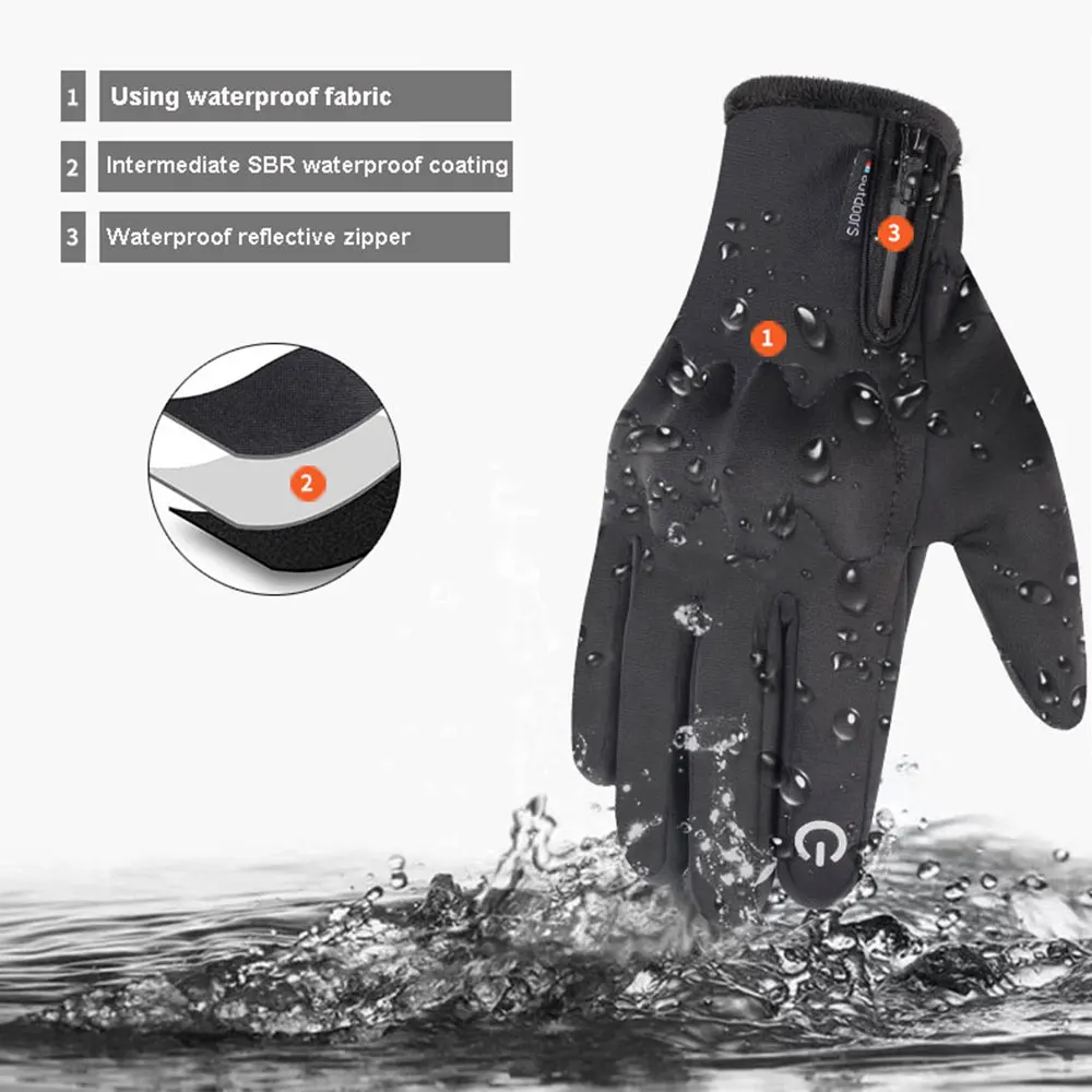 

Winter Motorcycle Gloves Touch Screen Motorbike Riding Gloves Protective Gear Full Finger Guantes Moto Black Windproof Gloves