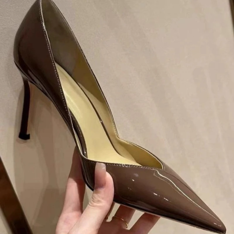 Yuejinling 2026 Spring Autumn New Arrival Women Pointed Toe Thin Heel Black High Heel Single Shoes