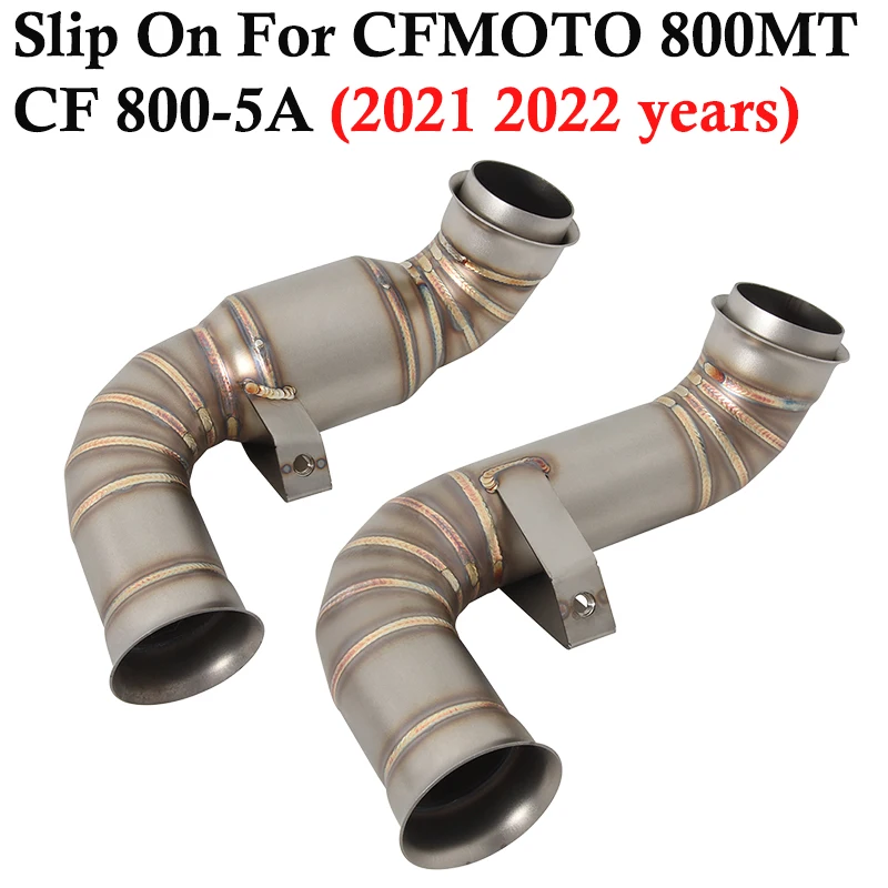 Slip On For CFMOTO 800MT CF 800-5A 2021 2022 Stainless Steel Motorcycle Exhaust Escape Systems Middle Link Pipe Muffler