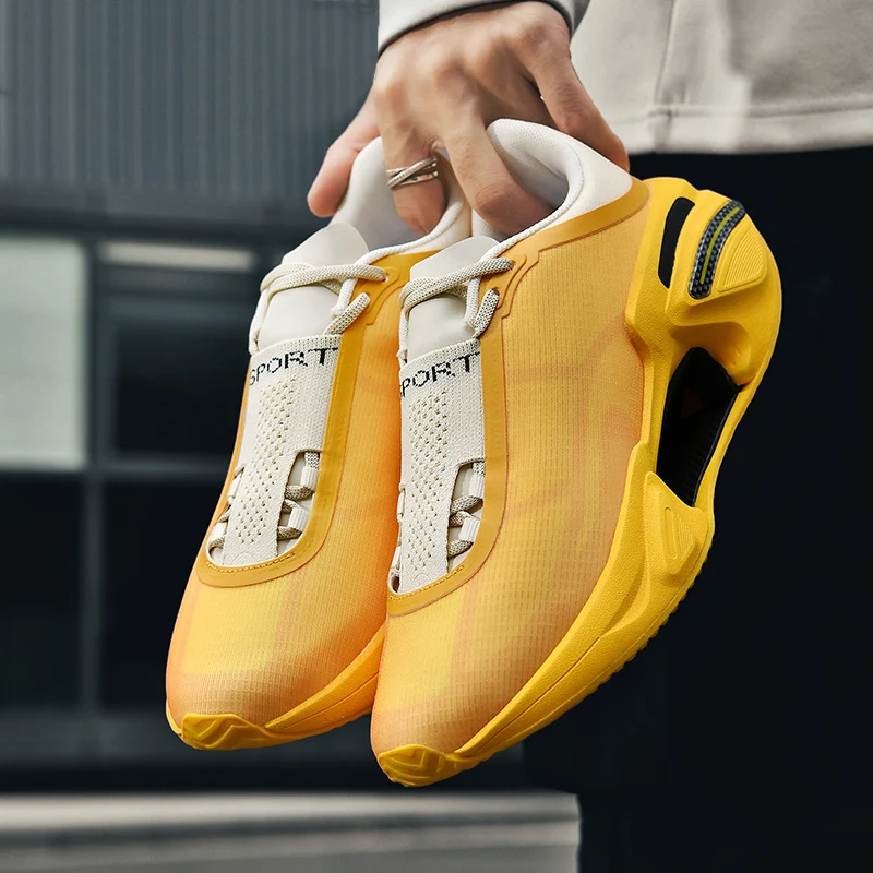 Summer Hot Sale Neutral Running Shoes Lightweight Athletic Shoes Training Shoes Breathable Elastic Lacing Sneakers