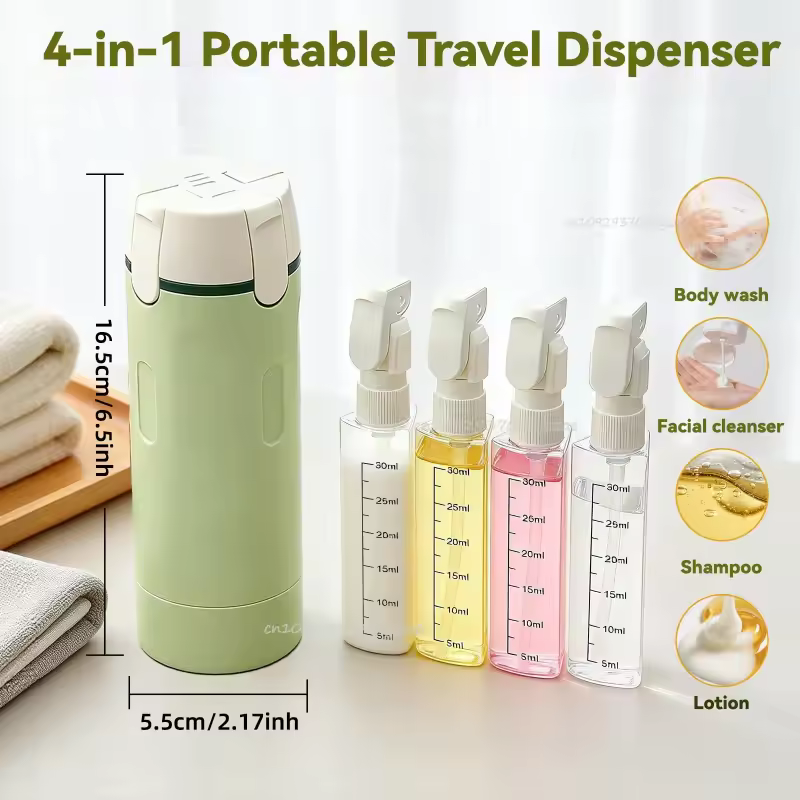 4-in-1 Leak-Proof Travel Bottle Set