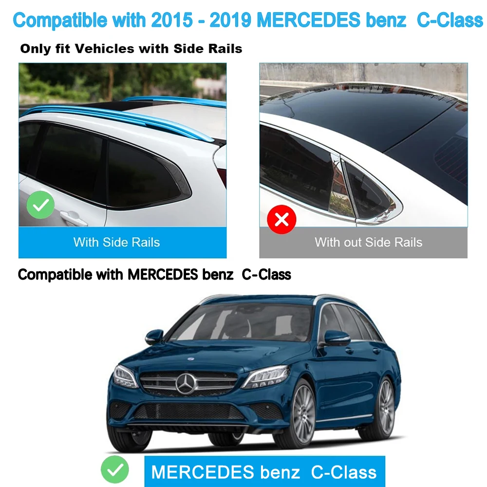 2Pcs Roof bars For MERCEDES benz C-Class (S206), 5-dr Estate, 2022+ Aluminum Alloy Side Bars Cross Rails Roof Rack Luggage