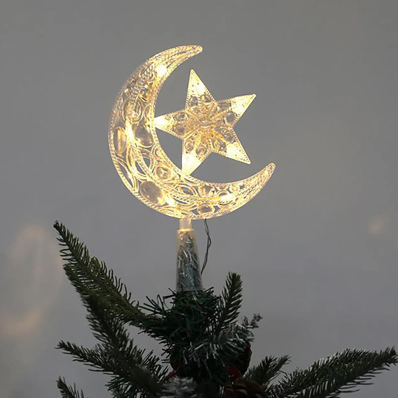 Ins Stars Moon Night Light Romantic Ambient Lights Christmas Decoration Tree Topper Lights Desktop Ornaments Light-emitting Toys