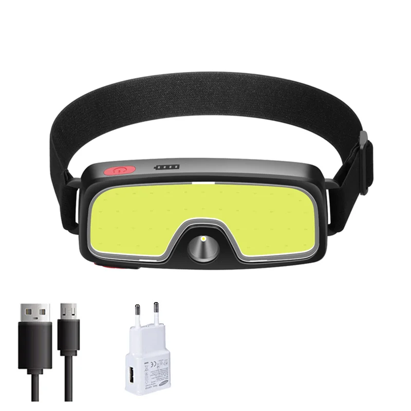 Neue Upgrade Tragbare LED Kopf Lampe Eingebaute 1200mah Batterie COB Scheinwerfer USB-C Wiederaufladbare Wasserdichte Taschenlampe Camping Taschenlampe