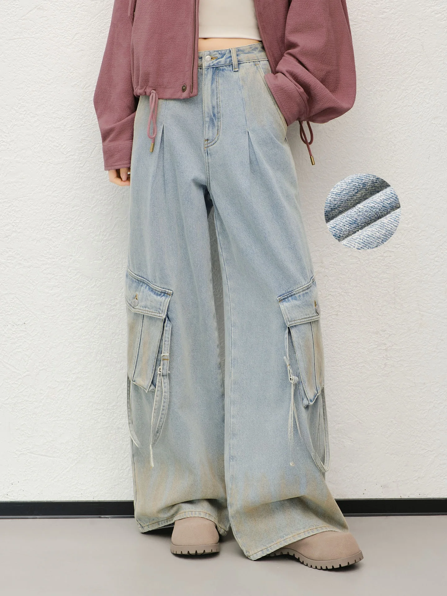 

Джинсы Rebellious Dir Fce Workwear из денима с высокой талией, повседневные, свободного кроя, теплые, осенне-зимние, женские