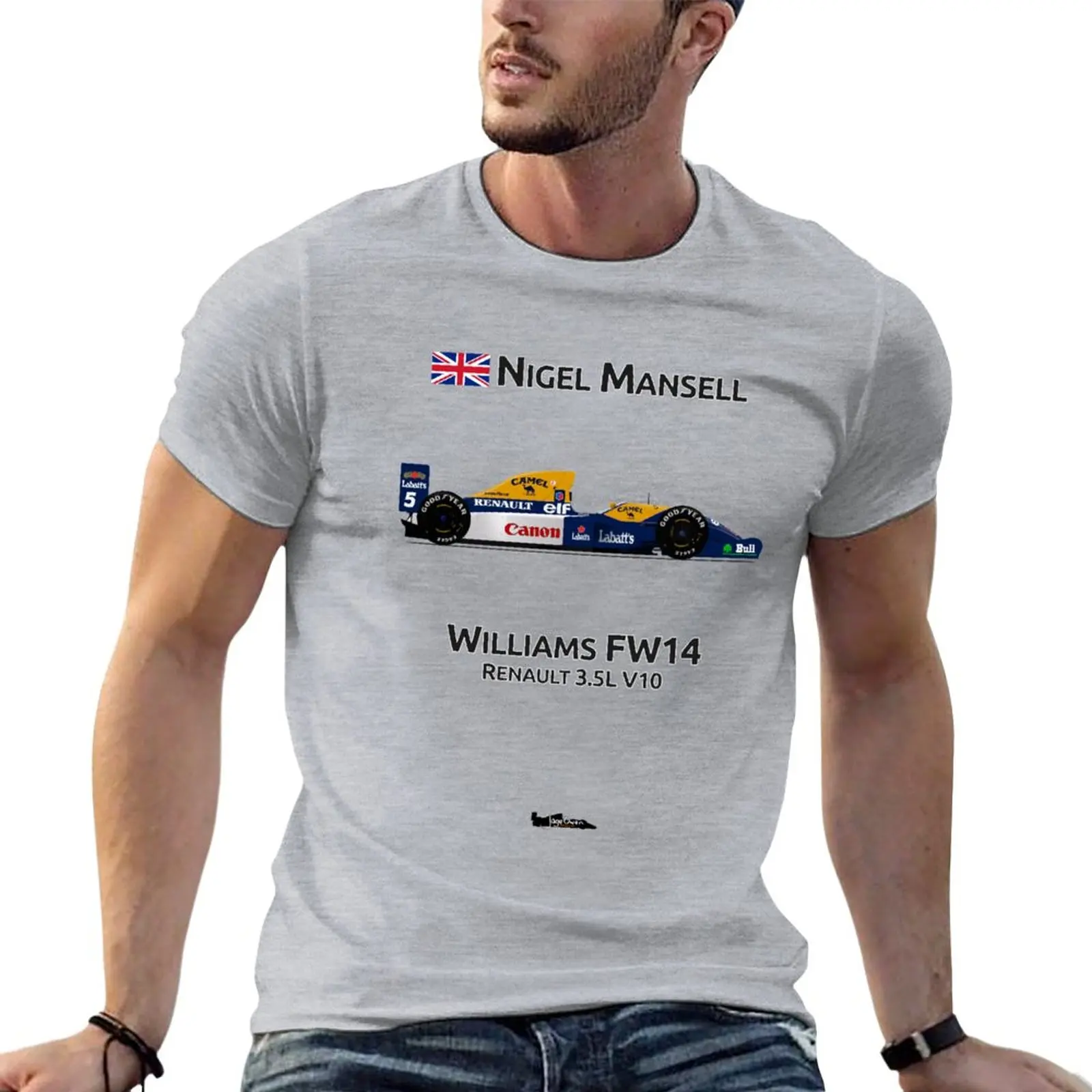 Nigel mansell-williams fw14 T-Shirt schwere T-Shirts übergroße T-Shirt große und große T-Shirts für Männer