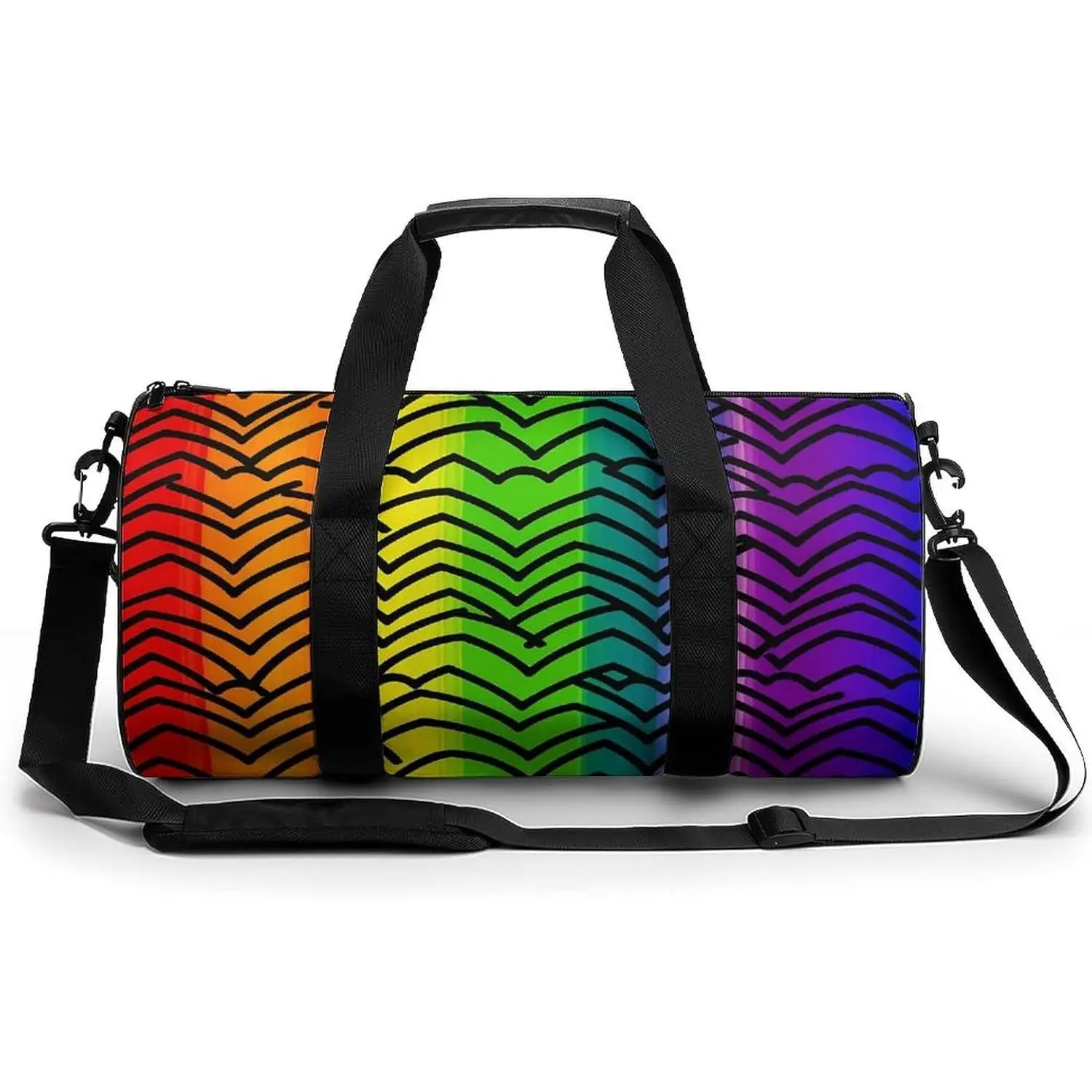 

Сумка-дафл с радужным узором, большая вместимость, регулируемый ремень, модная дорожная сумка для спортзала для женщин и мужчин