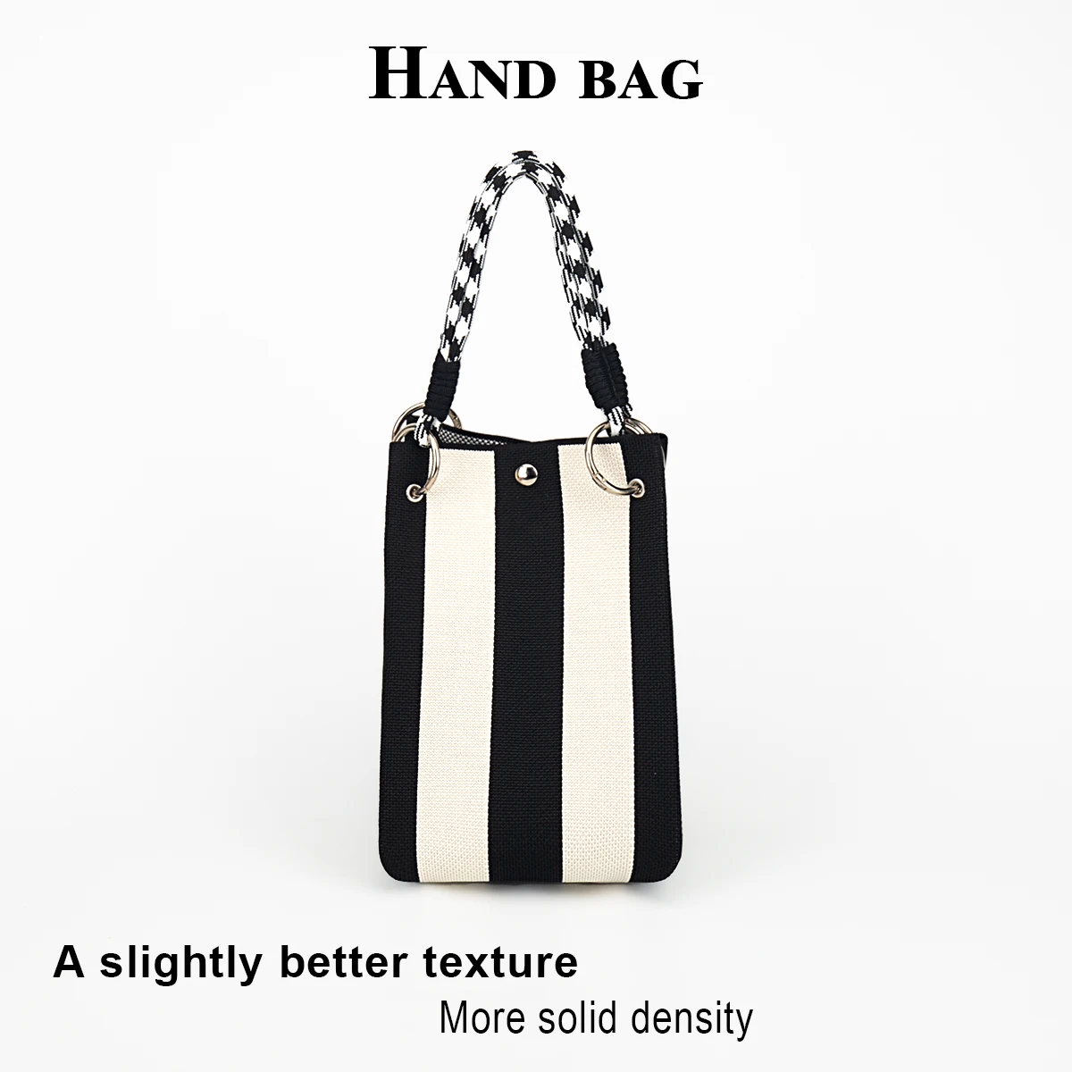 

1 Piece of Retro Simple and Stylish Patterned Knit Bag, with Magnetic Snap Closure, Large Capacity for Holding Phones, Books, Water Bottles, Cosmetics, Durable and Foldable Knit Fabric, Suitable for Women for Shopping, Photography, Travel, Vacation, and C