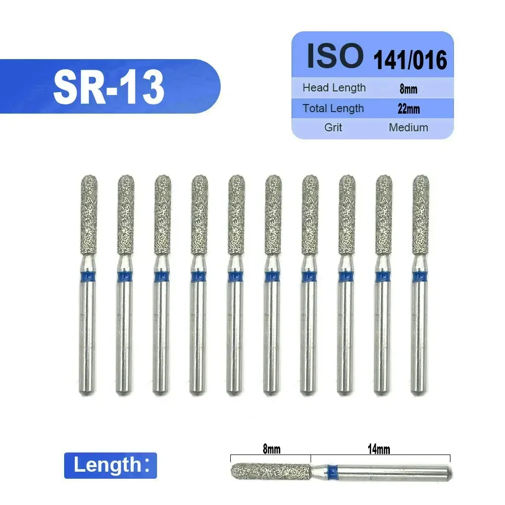10 szt. Dentystyczne wiertła diamentowe FG 1.6mm dentysta narzędzie stomatologiczne przygotowanie korony/przygotowanie ubytku równoległe fazowanie