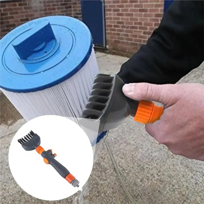 A01F-Reusable Pool Filter Cleaner Tool Cartridge Filter Cleaner Brush Comb Swimming Pool Hot Tub Spa Water Filter Cleaning