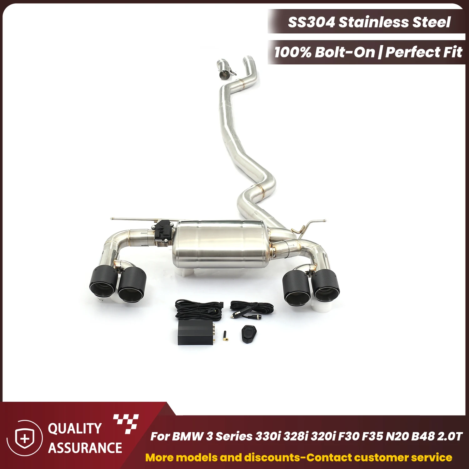 

ECCF Sporty Valvetronic Exhaust Catback Exhaust for BMW 3 Series 330i 328i 320i F30 F35 N20 B48 2.0T Performance Upgrade