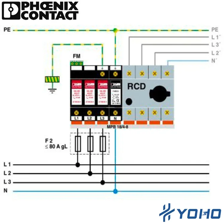 2838199-VAL-MS 230/3+1 FM - Type 2 surge arrester Phoenix contact Lightning protection device
