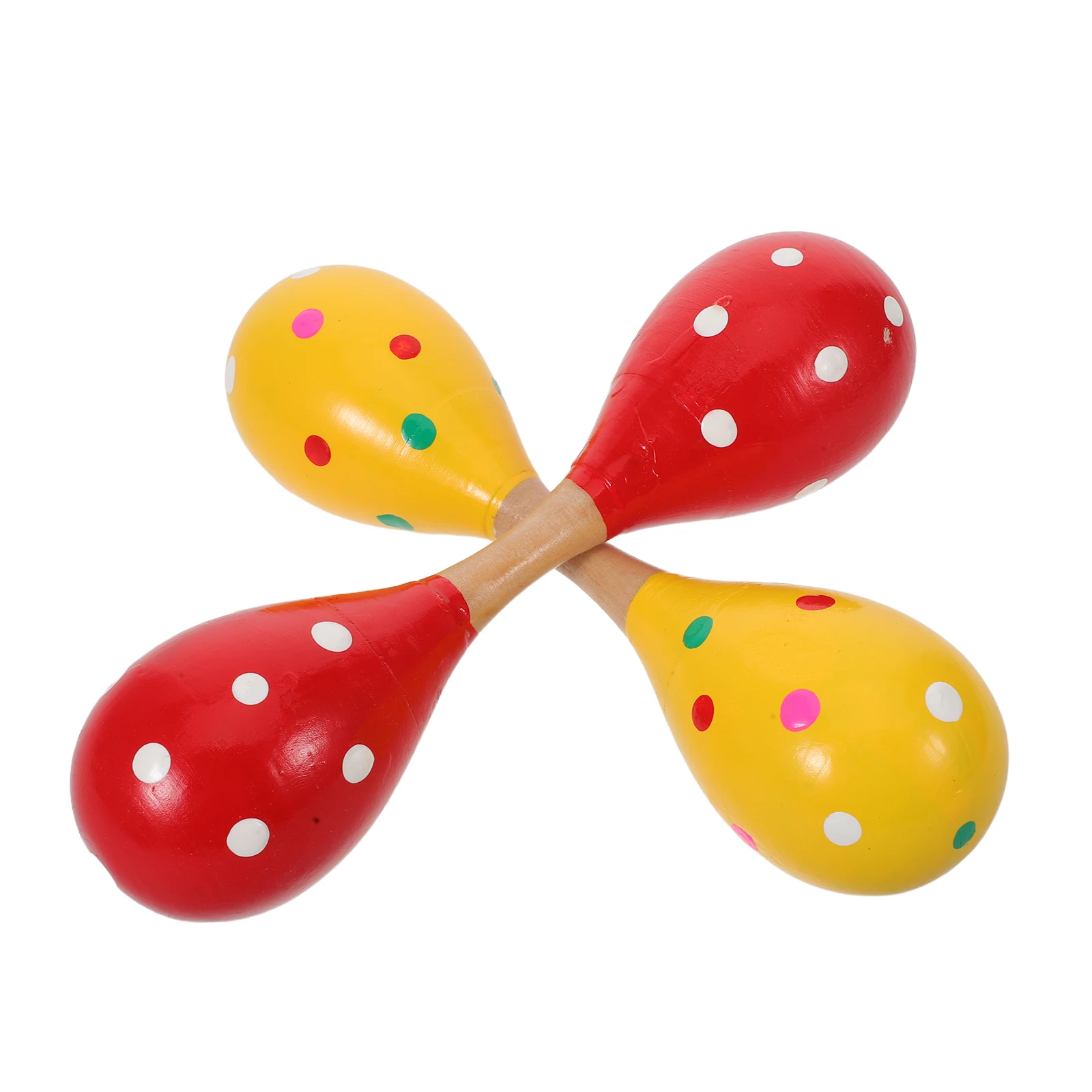 

2Pcs Wooden Double-Headed Maracas Baby Musical Instruments Early Education Handheld Percussion Rattles for Rhythm Development
