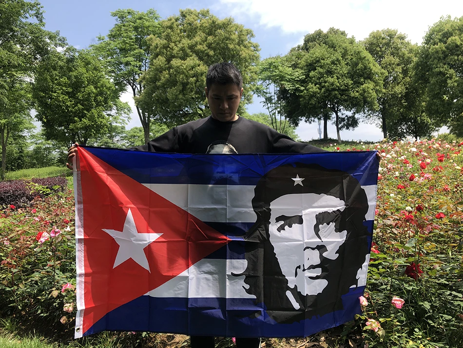 BANDERA DE SKY 90x150cm bandera cuba cuba héroe de la revolución EI CHE bandera de Ernesto Guevara 3x5 pies pancarta de poliéster colgante para decoración