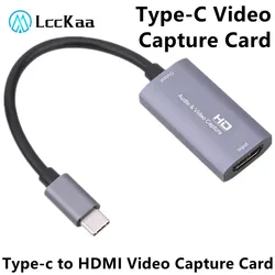 LccKaa USB C Video Capture Card HDMI to Type-c Gaming Live Streaming Video Recorder adapter for Switch Xbox PS4/5 Live Broadcas