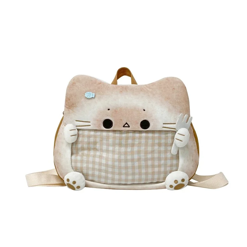 Richme Aesthetic Women Ita Bags 2025 Kawaii Cat Clear Window DIY Badge Mochilas Para Mujer Casual Daily Shoulder Bolso Mujer