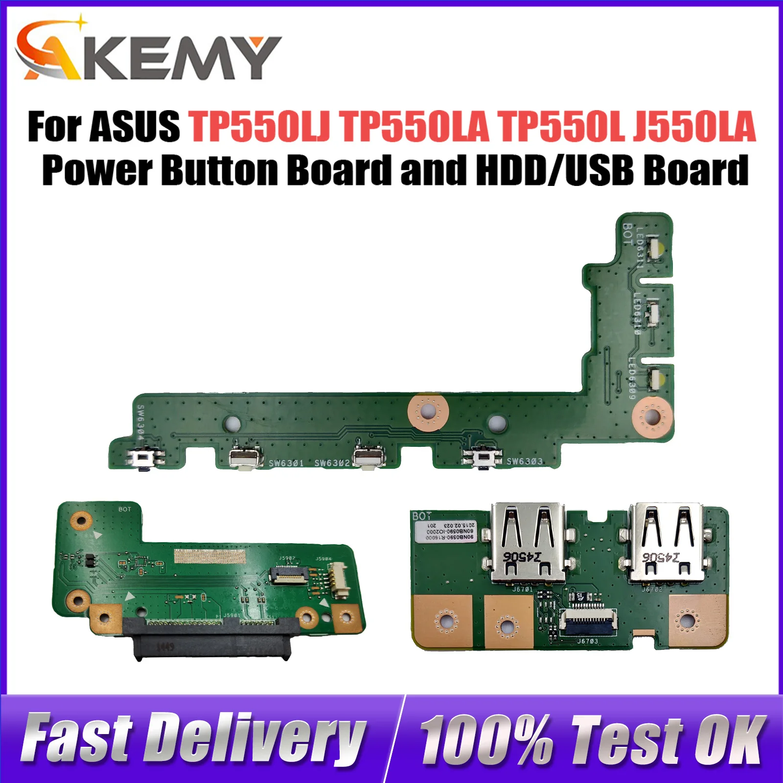 

For ASUS TP550LJ TP550LA TP550L J550LA J550LD Power Button Board and Hard Drive HDD/USB Connector board Fast Ship