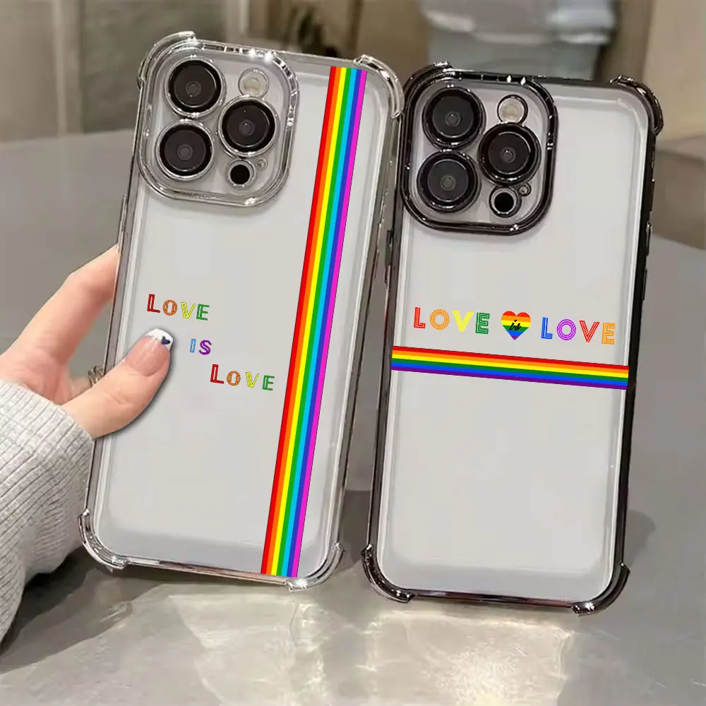 

Rainbow Pride Flag Lesbians LGBT Phone Case for iPhone 11 13 15 16 17 Pro Max 14 Plus 17Air 16E 13 12 Mini 11 17Pro Clear Cover