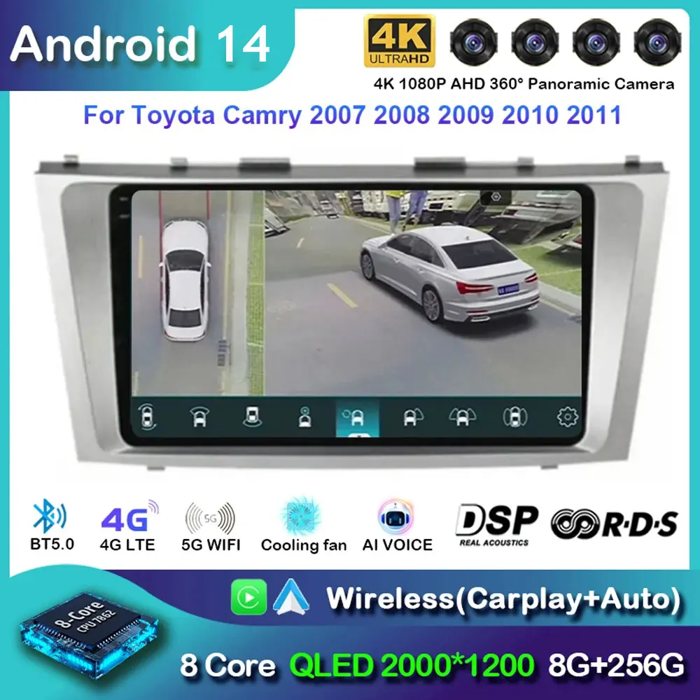 

Авторадио Android 14, для Toyota Camry 6 xv 40 50 2013-2016, мультимедийный видеоплеер, навигация, GPS 2 Din Carplay, авто DVD, стерео