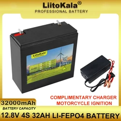 Akumulator LiitoKala 12.8V 32AH LiFePO4 12V 14.6v z bateriami BMS fosforan litowo-żelazowy falownik zapłonu motocykla Solar