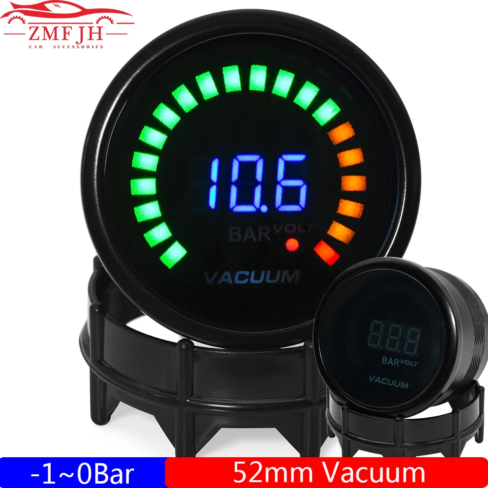 Smoke Lens Auto Car Vacuum Gauge -1~0Bar Digital Vacuum Meter with Sensor 2